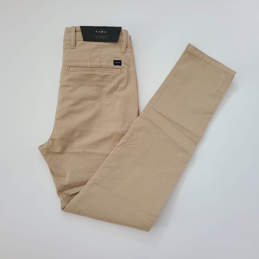 Zara Man Skinny Chino Khaki Pants Trousers